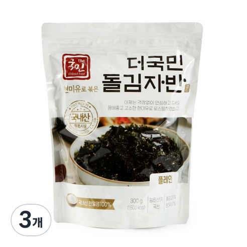 더국민 현미유로 볶은 돌김자반, 300g, 3개