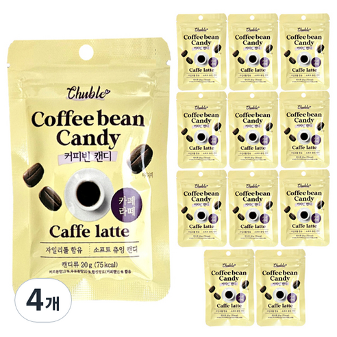 츄블 커피빈 캔디 카페라떼, 20g, 4개