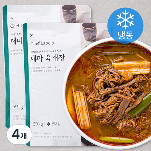 셰프레이블 대파 육개장 (냉동), 500g, 4개