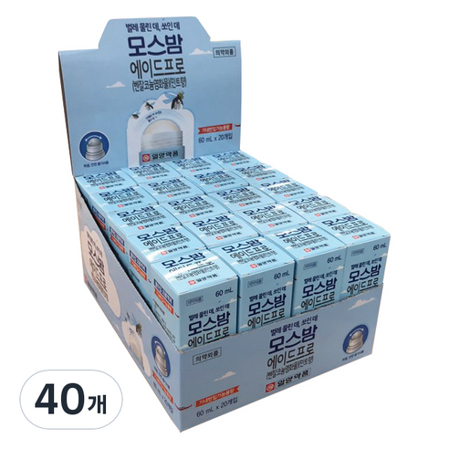 일양약품 벌레물린데 쏘인데 모스밤 에이드프로, 40개, 60ml