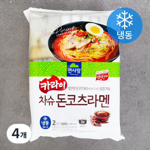 면사랑 카라이 차슈 돈코츠 라멘, 660g, 4개