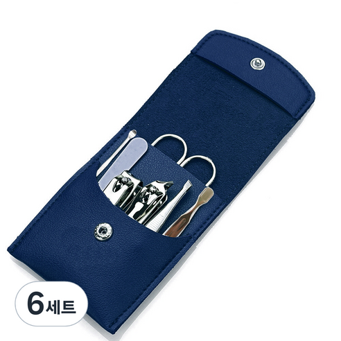 미카엘그라운드 손톱 깎이 7종 세트, 6세트, 블루(케이스), 실버(도구)