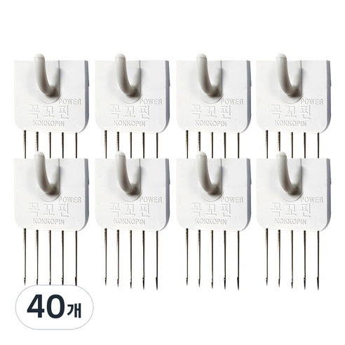 꼭꼬핀 파워 U자형, 화이트, 40개