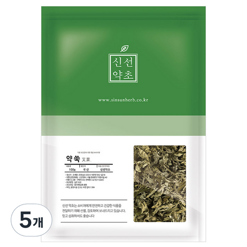 신선약초 국산 약쑥 강화사자발쑥, 100g, 5개