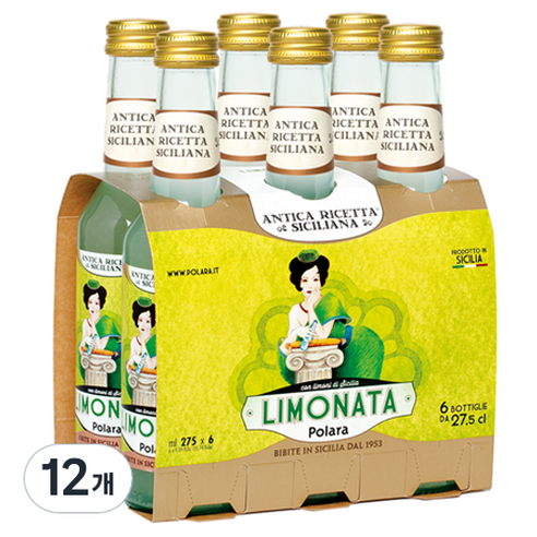 폴라라 시칠리아나 리모나타 베르델리 레몬 과즙 탄산음료, 275ml, 12개
