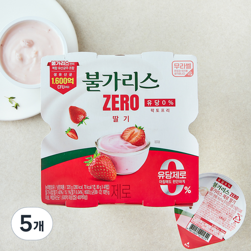 불가리스 제로 딸기 4개입, 320g, 5개