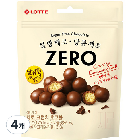 롯데제과 제로 크런치 초코볼, 4개, 34g