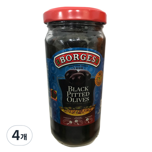 보르게스 피티드 블랙올리브 절임, 230g, 4개