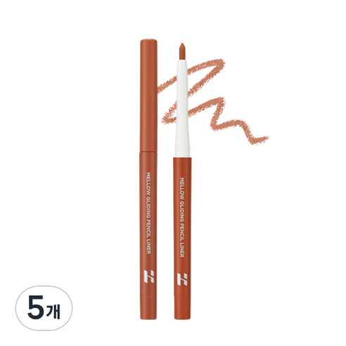 홀리카홀리카 멜로우 글라이딩 펜슬 라이너 0.3g, 04 코랄 브륄레, 5개