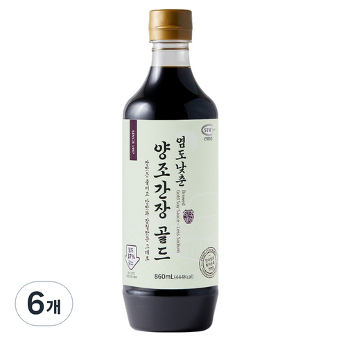 신앙촌 염도낮춘 양조간장 골드, 6개, 860ml