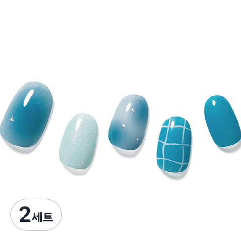 데싱디바 글로우 아쿠아 밤 네일스티커 세트, 2세트