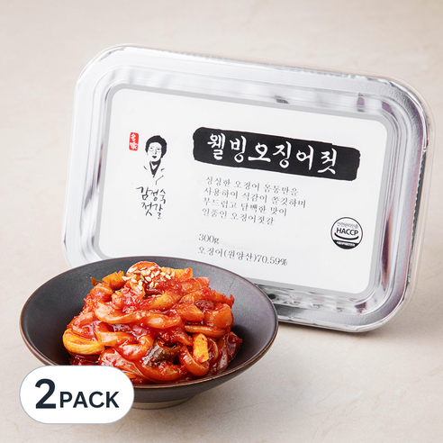 김정숙젓갈 웰빙오징어젓, 300g, 2개
