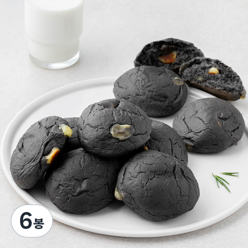 브로드카세 발효종 오징어먹물모닝롤 9알, 270g, 6봉