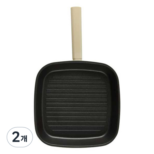 인터쿡 인덕션 센스 사각팬 베이지, 27cm, 2개