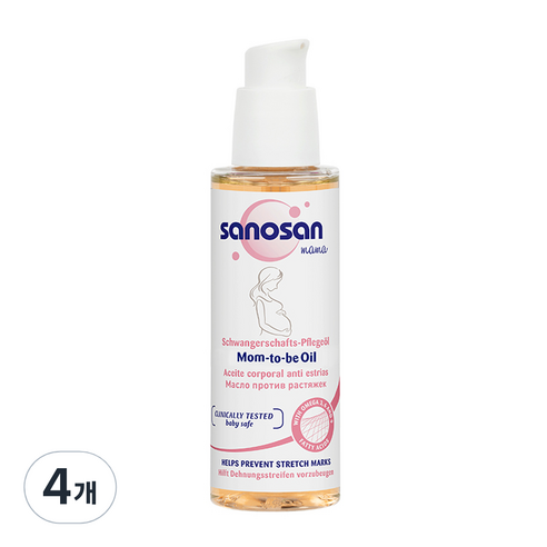 사노산 임산부 마마 맘투비 피부 마사지 오일 100ml, 4개