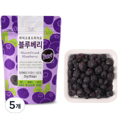딜라잇가든 마이크로드라이드 블루베리, 5개, 25g