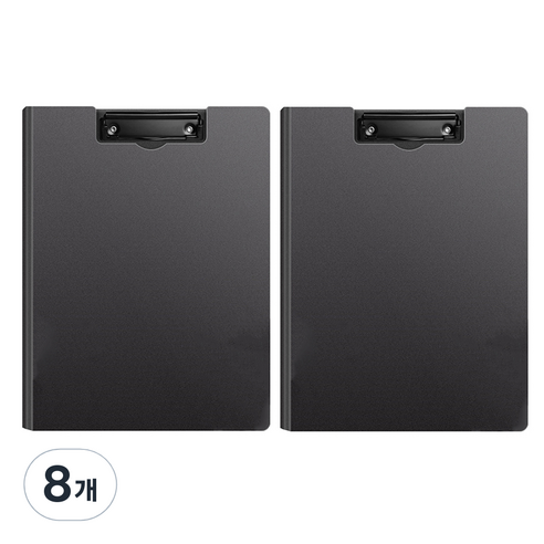 동아피엠에스 심플 커버 클립보드 A4 31.5 x 24 cm, 블랙, 8개