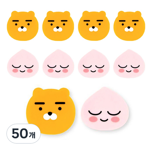 카카오프렌즈 지우개 2종 x 5p 세트, 라이언, 어피치, 50개
