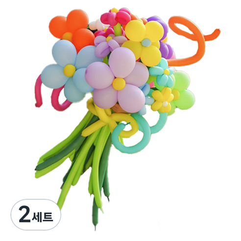 타이탄 잔치 생일 파티 이벤트 풍선 꽃다발 플라워 + 펌프 세트, 3(풍선), 랜덤발송(펌프), 2세트