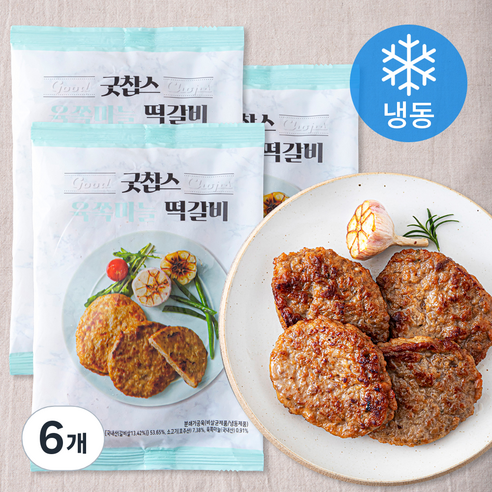 굿찹스 육쪽마늘 떡갈비 (냉동), 160g, 6개