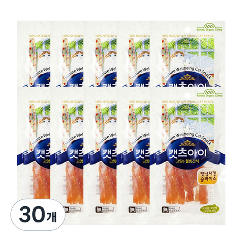 캣츠아이 고양e 웰빙 간식, 캣닙치킨슬라이스, 27g, 30개
