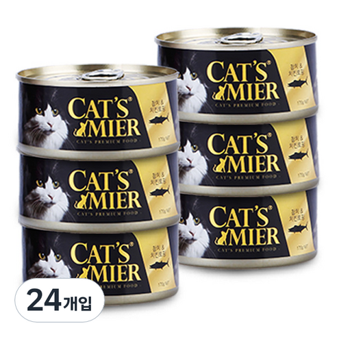 캣츠미어 고양이 사료 참치와 치킨토핑, 170g, 24개