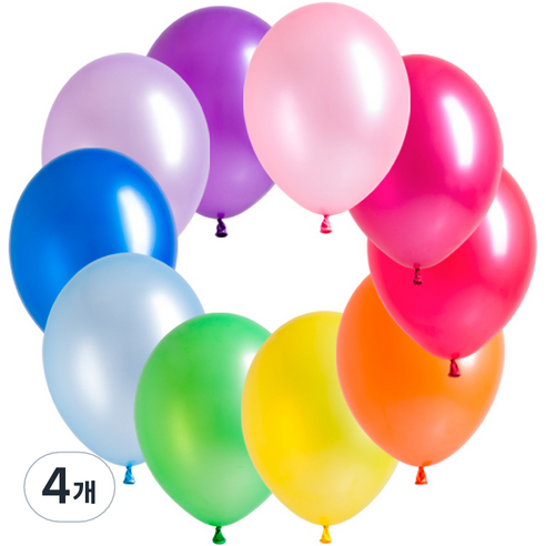 조이벌룬 풍선 30cm 50p, 랜덤발송(펄혼합), 4개