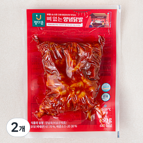 정다운 뼈없는 양념닭발, 350g, 2개