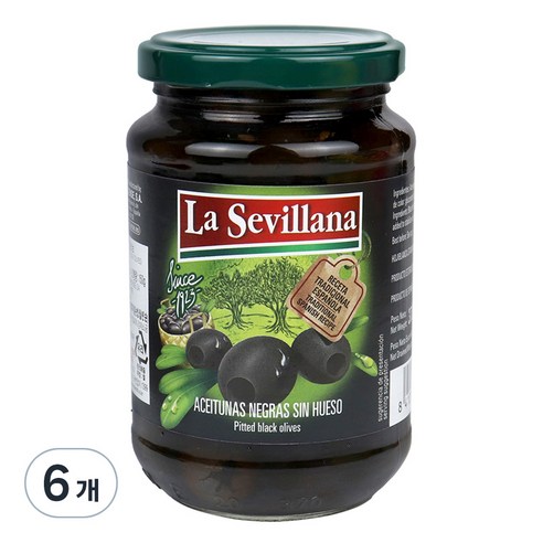 라세빌라나 블랙올리브, 370g, 6개