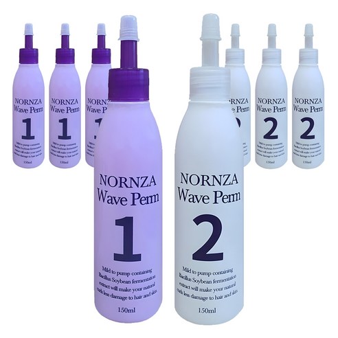 노른자 웨이브펌 파마약 모든모발용 1제 150ml + 2제 150ml 세트, 4개