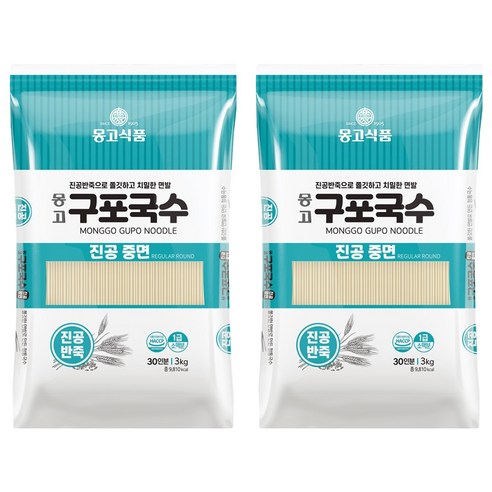 몽고간장 구포국수 진공중면, 3kg, 2개
