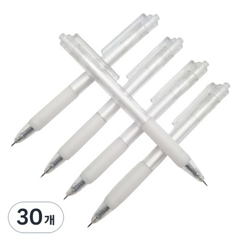 인글로우 볼펜형 다꾸 커팅 펜칼, 흰색, 30개