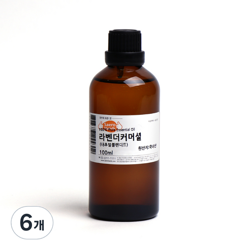 새로핸즈 라벤더 커머셜 에센셜 오일 내추럴블렌디드, 100ml, 6개