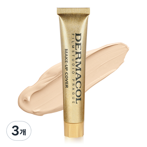 더마콜 메이크업커버 크림 파운데이션 30g, 브라이트 베이지, 3개
