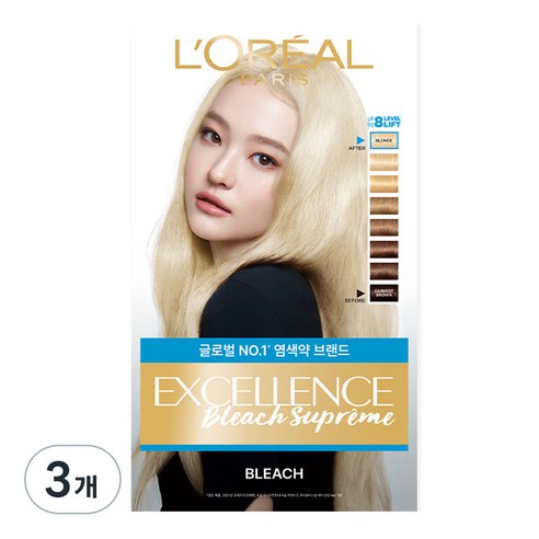 로레알파리 엑셀랑스 블리치 슈프림 탈색제, 174g, 3개