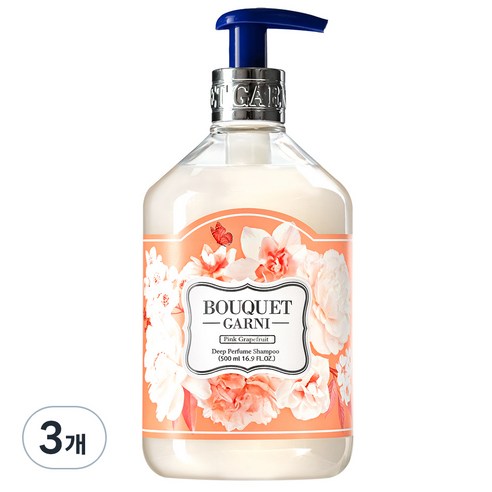 부케가르니 딥퍼퓸 샴푸 핑크자몽, 500ml, 3개