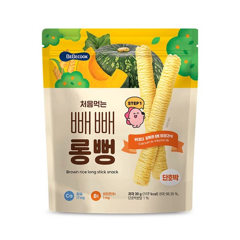 베베쿡 처음먹는 빼빼롱뻥 30g, 1개, 단호박