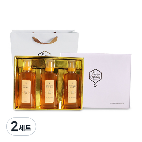 벌이랑꿀이랑 벌꿀 500g x 3p + 선물상자 + 쇼핑백 세트, 2세트