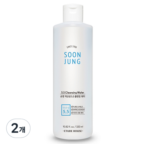 에뛰드하우스 순정 약산성 5.5 클렌징 워터, 320ml, 2개