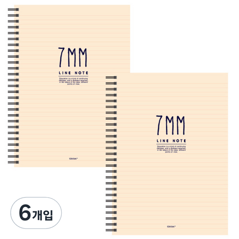 톡톡팬시 7mm라인 스프링노트, 아이보리, 6개입