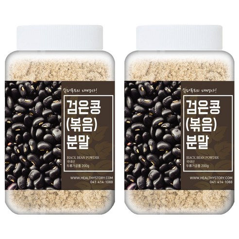 건강스토리 검은콩 볶음 분말, 2개, 200g