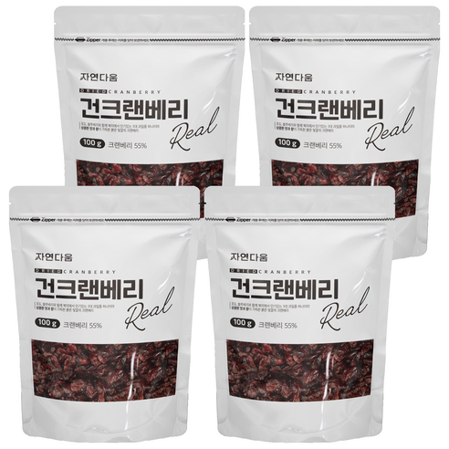 자연다움 건크랜베리, 100g, 4개