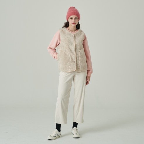ELLE GIRL 소프트터치 플리스 버튼 베스트