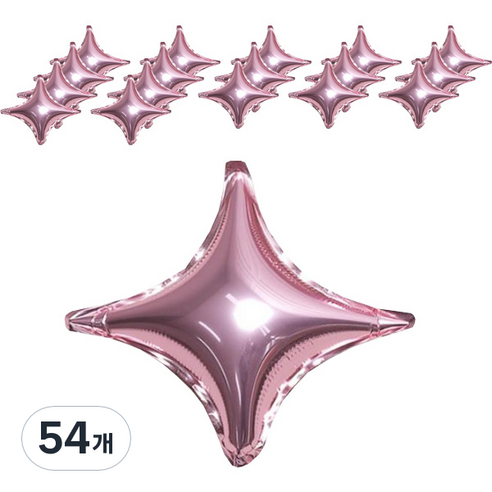 조이파티 사각별 은박풍선, 핑크, 54개