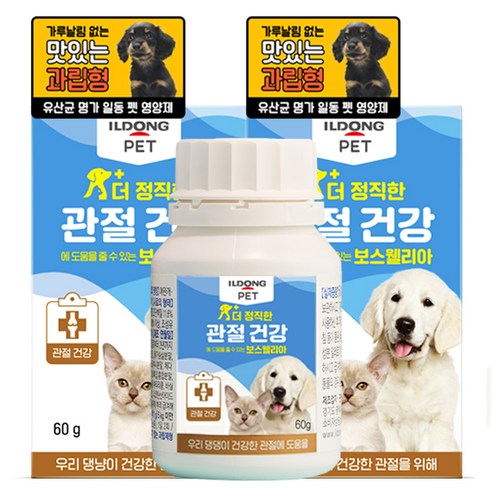 일동펫 비오비타펫 더 정직한 관절 건강 보스웰리아 강아지 고양이 영양제 유산균 60g, 황태+가쓰오부시+체다치즈+닭가슴살혼합맛, 15개, 뼈/관절강화