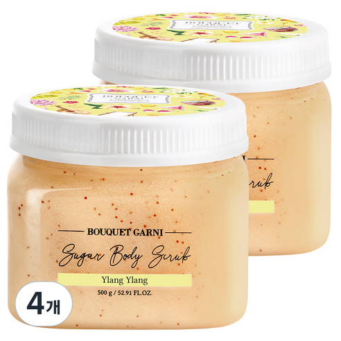 부케가르니 슈가 바디스크럽 일랑일랑, 500g, 4개
