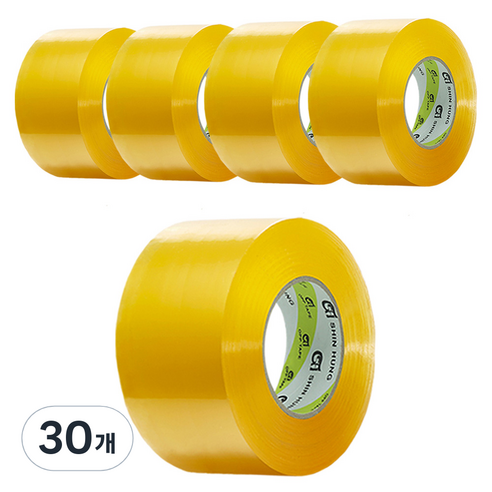 신흥테이프 경포장 투명 박스테이프 100M, 30개