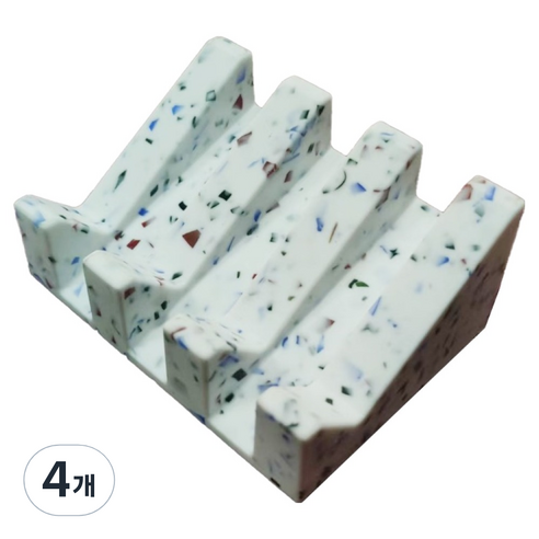 논슬립 실리콘 비누받침, 블랙도트, 4개
