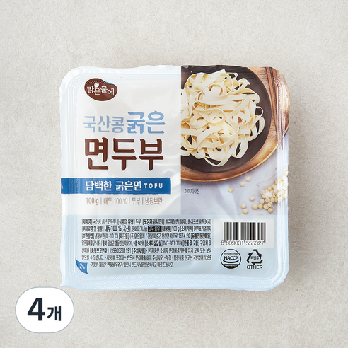 맑은물에 국내산 콩 굵은 면두부, 100g, 4개