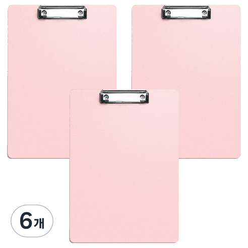 재마로 오피랩 PP 컬러 클립보드 A4 31.5 x 22.5 cm, 핑크, 6개